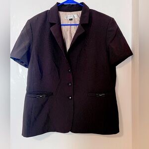 Tahari brown short sleeve blazer size 18